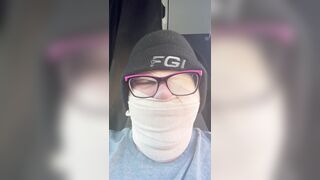 Faceless pig begins day