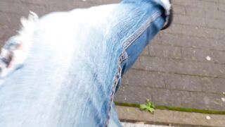 public crossdressing - showing hawt feet