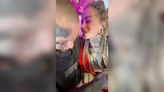 Intimate Trio Vagina Screw With Tattooed Non Binary Wench and Ejaculation on Our Faces