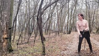 Topless Transgirl Knife Throwing