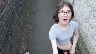 Risky Public Alleyway Gets My Trans Wang Hard and Willing for Sucking