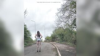 Hot Sissy flashing Breasts outdoor