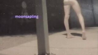 t-girl shakes her little ass outside