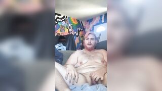 Corpulent Bearded trans stud plays with his chubby tcock