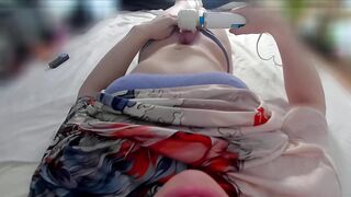 FPOV eighteen year old trans woman climaxes with her massage wand