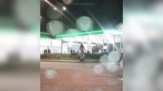 Hawt Sissy jizz flow near petrol station