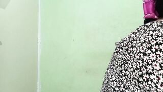 Transvestite with sex tool in her throat training her mouth