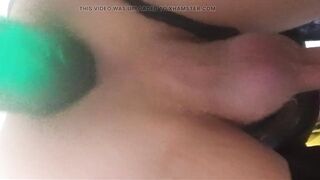 MASSIVE SEXTOY INSIDE MY PETITE smooth white bum