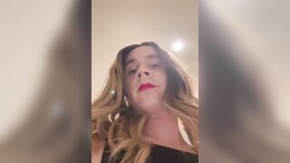 Sissy cums with a penis in her throat