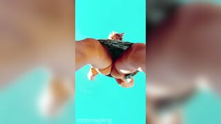 Trans Mamma Takes Off her Strap Outside