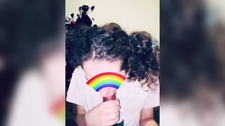 Pigtails femboy sucking a worthwhile schlong