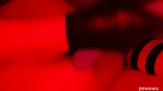 Lengthy vibrator fully in my booty - 14,5 ich (37 cm)