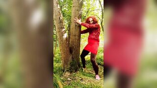 Concupiscent demon floozy wants entertainment in the forest