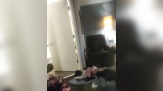 Looking throughout some garments on hands and knees