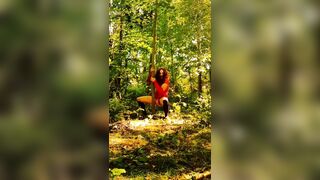 Lewd hot demon whore feels like a hard bang in the woods