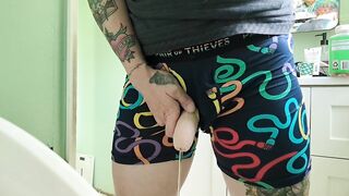 Ftm pissing with his recent shlong for the 1st time prosthetic stp