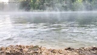 Swimming in the lake on morning in clothing...and undressed... moist & cheerful! wetlook transgirl.