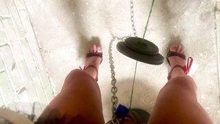 sissy piggy in its pigsty cbt 3kg ball weight training beauty Scarlett ebony