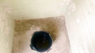 Sissy piggy back in its outside pissing in its shitter shed gal Scarlett ebony