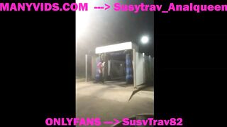 street walker cum bitch carwash public in nature's garb risky caught facial bukkake shower