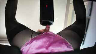 Dick Milked in Pink Satin Pants