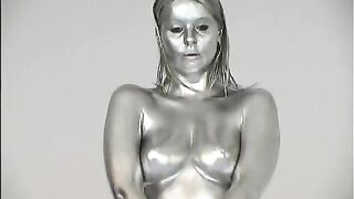 Large breast hotty complete painted in silver
