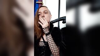 Smokin' transgirl is intend to suck some shlong (full vid on my OF)