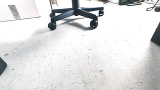 POV Watching Her Feet in Sandals Below the Desk