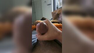 Close up trans cutie cums