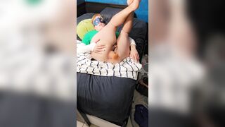 Homo ftm takes giant plug up the booty