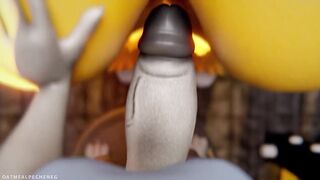 Judy Hopps and Renamon is working out