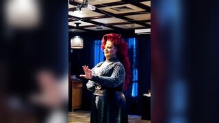 Performing lady in Red