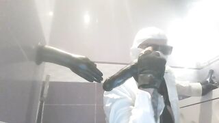 hawt crossdresser ride heavy dildos on the wall