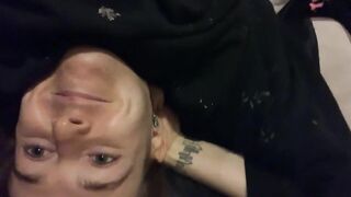 Femboy sissy teases body in couch