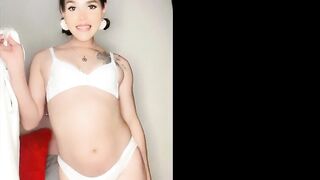 teen trans Lalin girl hotty dances in white underware