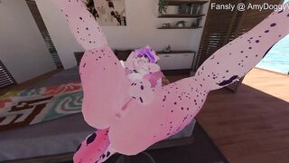 Fur Puppy beauty sucks her own schlong whilst toyed with