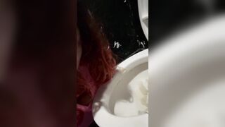 Sissy Stephanie cleans cum from jo-bag