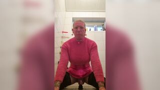 Sissy fuckdoll piddles whilst riding a vibrator