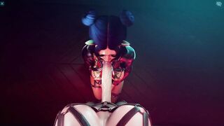 Sex between emo angels in a cyberpunk world in the nightclub bath