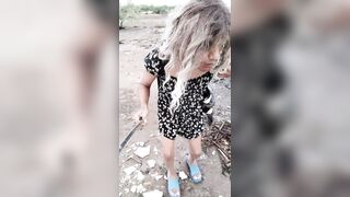 Cute trans with fresh sandals very hawt goes for a walk looking for a large and thick wang