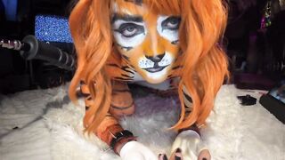 Booty Angel vs Giant Anal Dildos Cosplay Tigra Pt 1