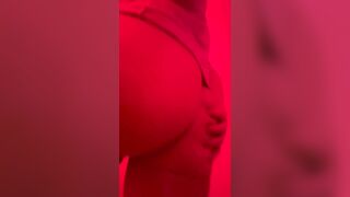 Trans Angel showing off her butt