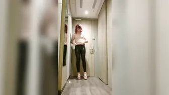Walking and teasing in Hotel Room