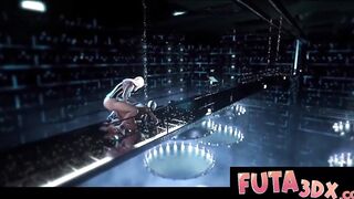 SCIFI LARGE DICKED FUTANARI Shoves Her Monster Wang In Chick