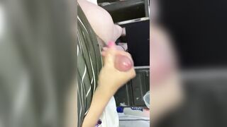 trans gal does not stop touching herself at night and now her schlong is not pleasured with just one