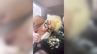 Trans hotty blowing bubbles on a BBC