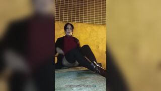 Sissy taniax show booty and caged