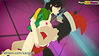 vhs style fur vs Squid Game christmas sex party