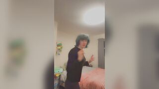 Girl transsexual has toke then shows off fresh pants !!