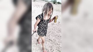 Layboy Femboy in Mini Suit and Heels Walking in Very Sexy Public